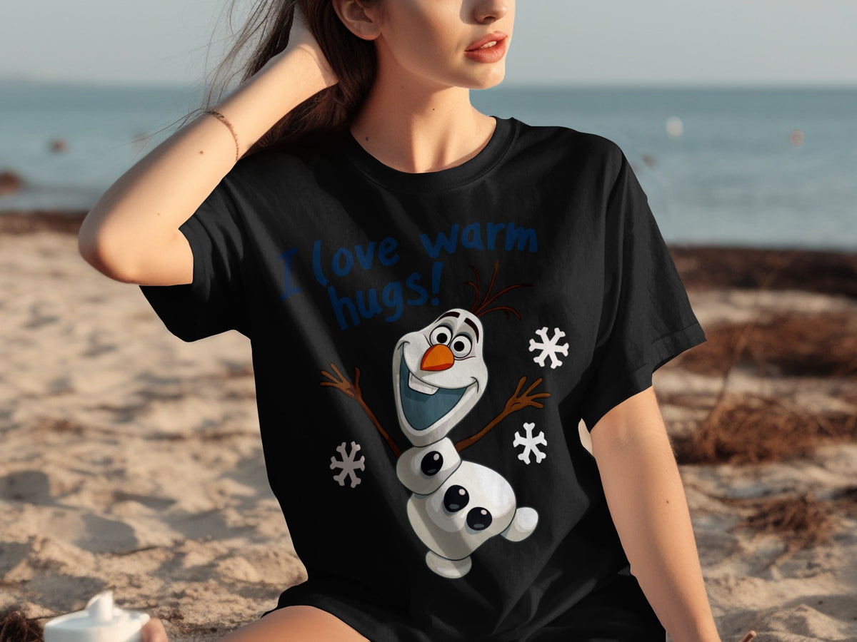 I Love Warm Hugs! Olaf the Snowman Cartoon T-Shirts