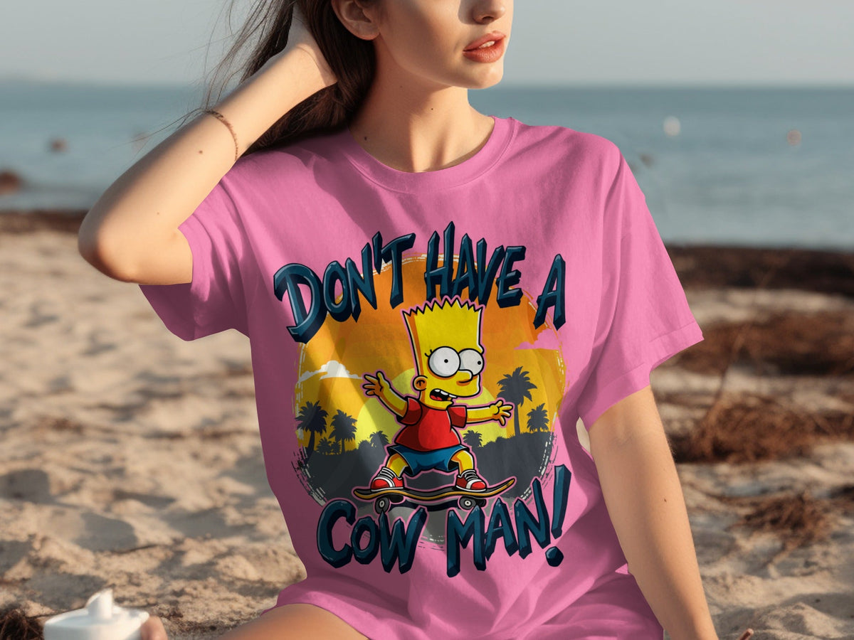 Bart Simpson Don't Have A Cow Man Skateboarding T-Shirts product image 3