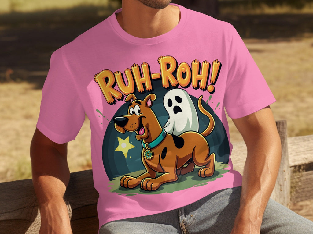 Ruh Roh Scooby Doo With Ghost Cartoon Style Design T-Shirts