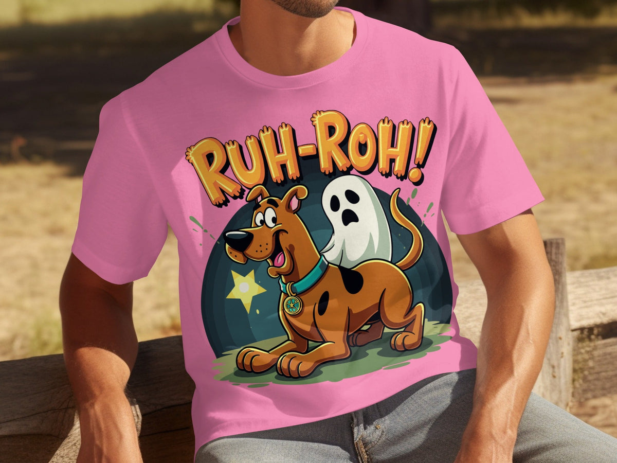 Ruh Roh Scooby Doo With Ghost Cartoon Style Design T-Shirts