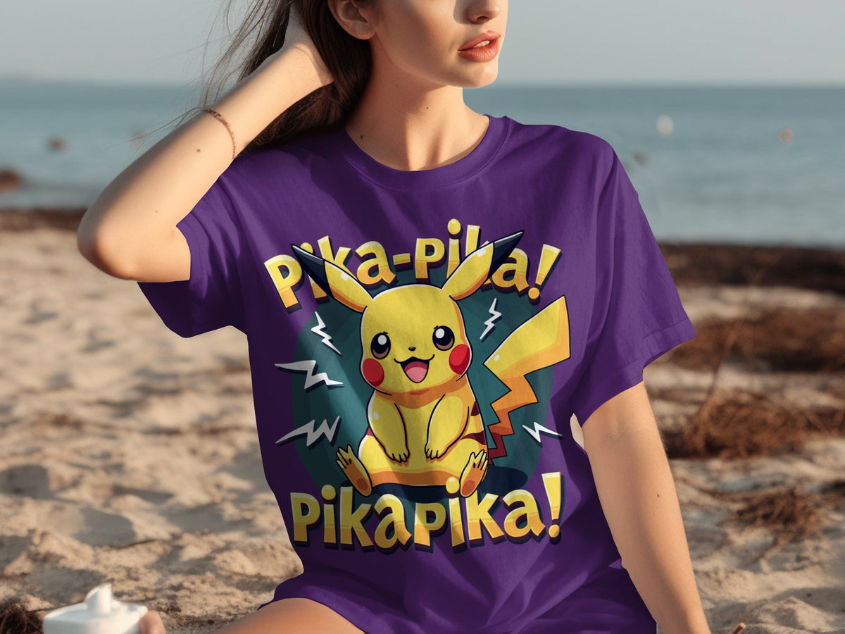 Pika-Pika Energetic Pikachu Design Perfect For Pokemon Fans T-Shirts