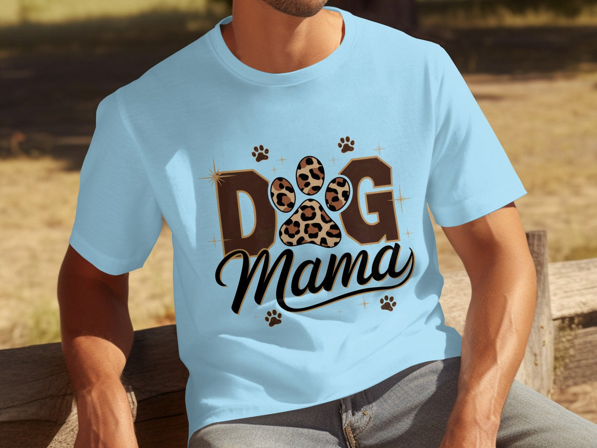 Cute Leopard Paw Print Dog Mama Graphic Design T-Shirts
