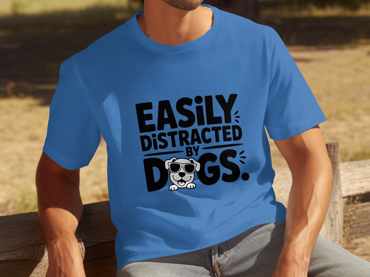 Easily Distracted By Dogs Cute Puppy Illustration T-Shirts product image 17