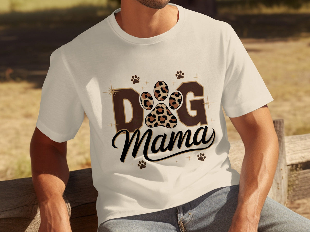 Cute Leopard Paw Print Dog Mama Graphic Design T-Shirts