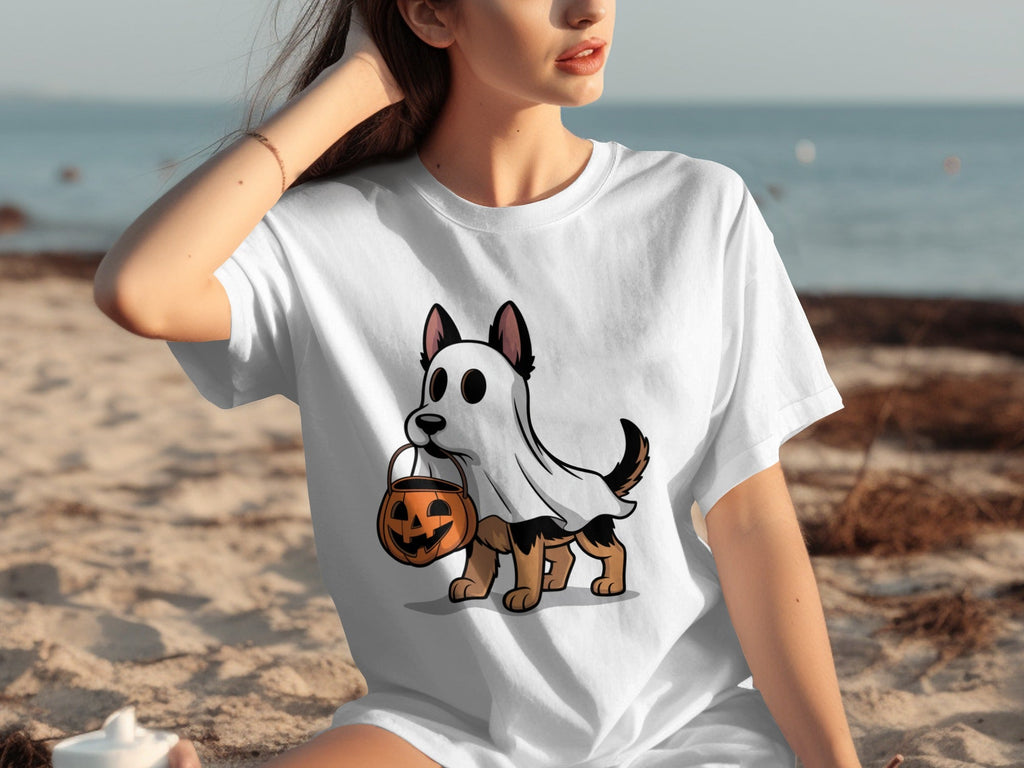 Halloween Dog Ghost Pumpkin Treat Cute Pet Cartoon T-Shirts