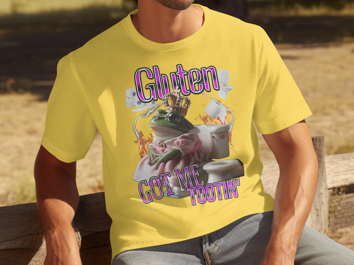 Gluten Got Me Tootin' Frog with Crown Bathroom Humor product image 1