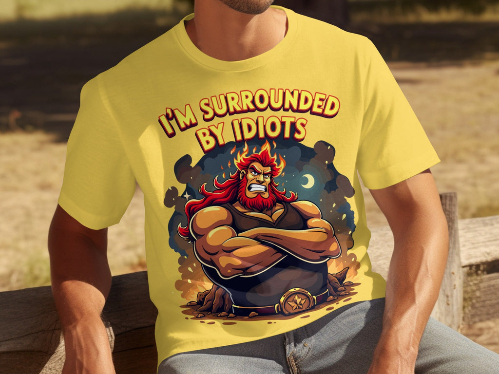 Surrounded By Idiots Cartoon Angry Zeus Design T-Shirts product image 21