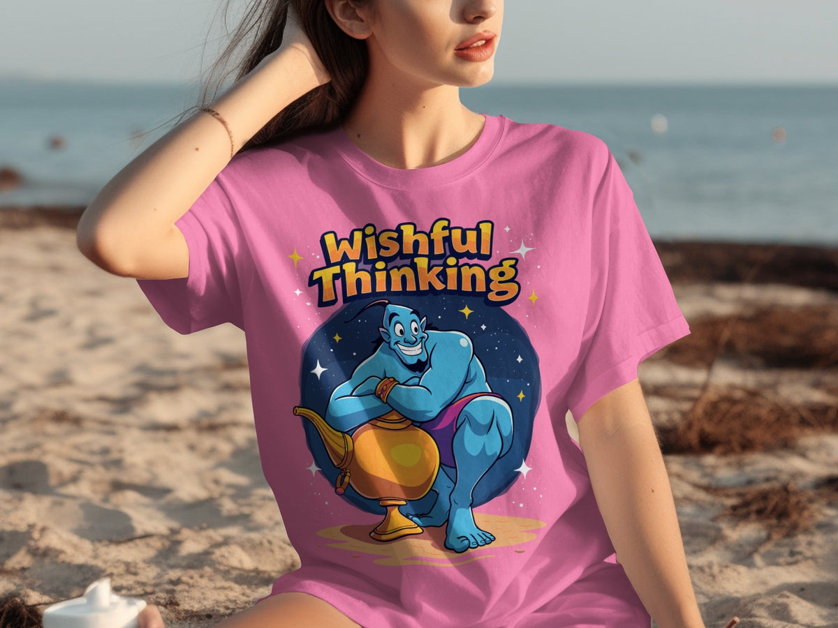 Wishful Thinking Genie And Lamp Cartoon Graphic T-Shirts
