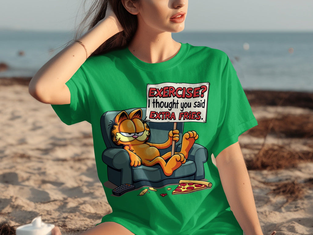 Garfield I Thought You Said Extra Fries Funny Cartoon T-Shirts