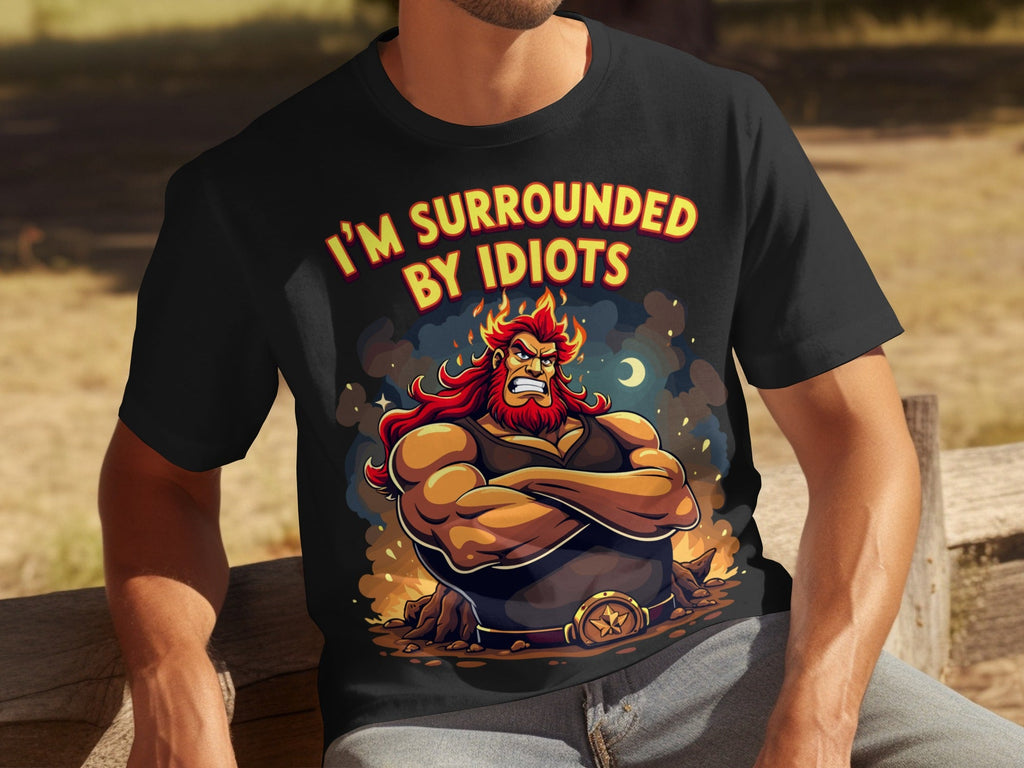 Surrounded By Idiots Cartoon Angry Zeus Design T-Shirts product image 31