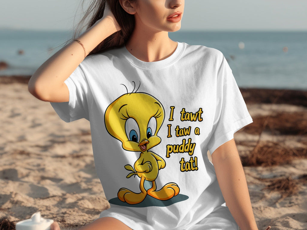 I Tawt I Taw A Puddy Tat Tweety Bird Cartoon T-Shirts