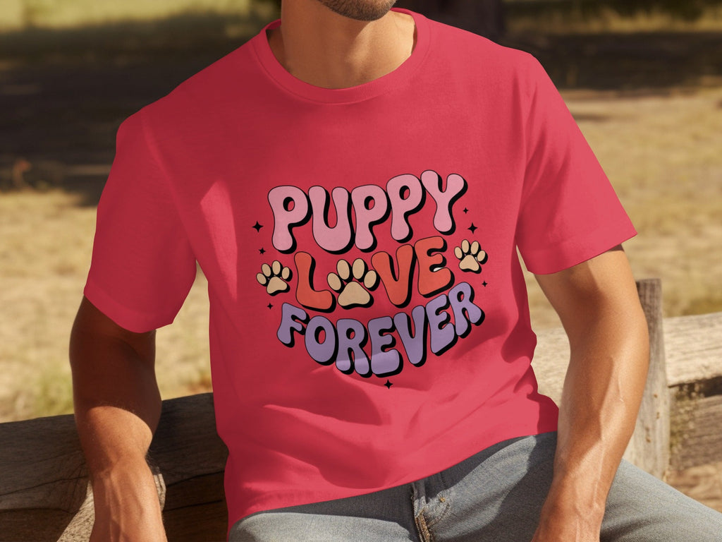 Puppy Love Forever Retro Style Graphic Design T-Shirts