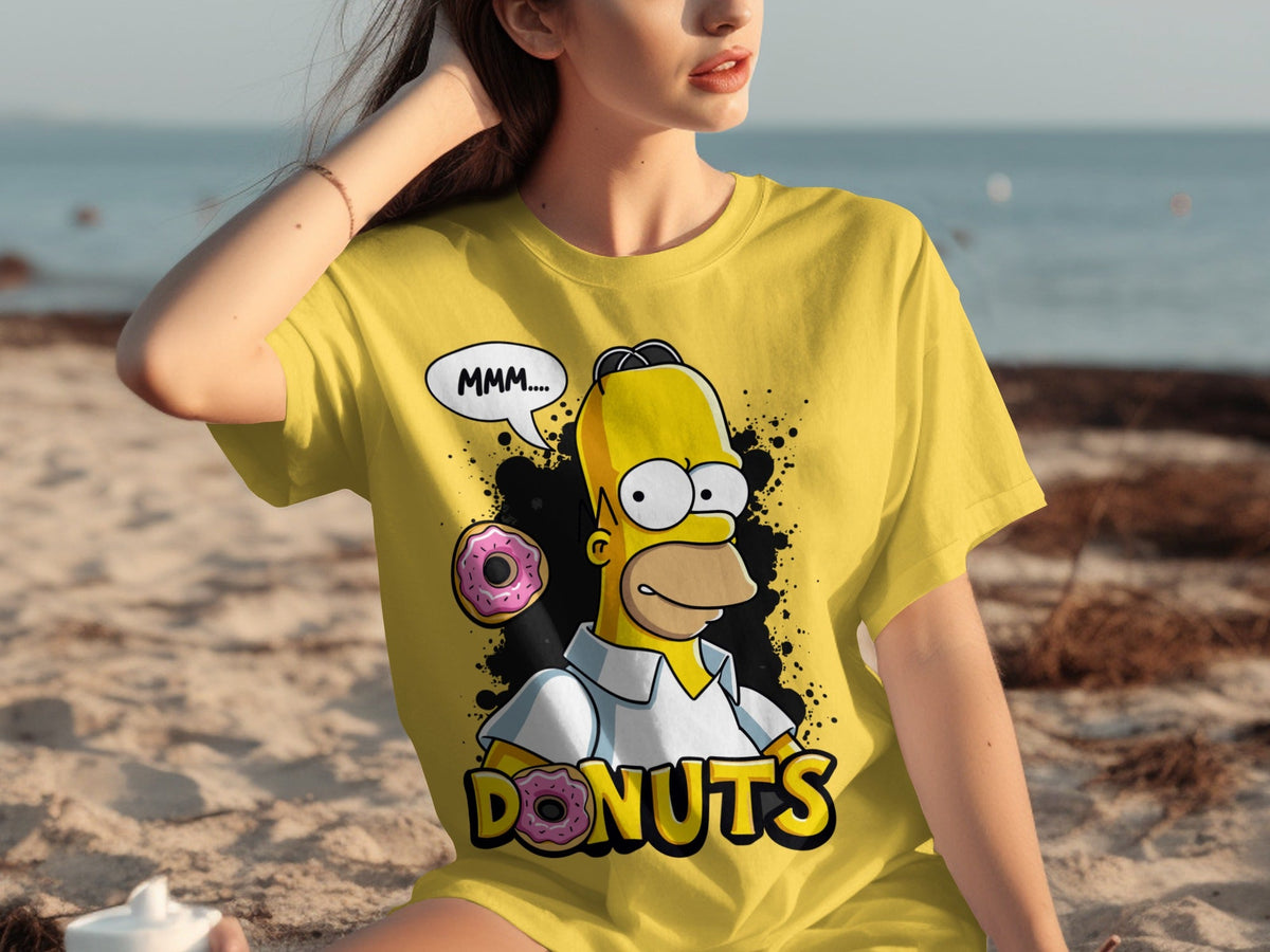 Homer Simpson MMM Donuts Design for Cartoon Lovers T-Shirts