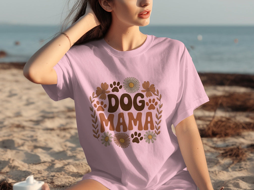 Dog Mama Floral Design Great Gift Idea for Her T-Shirts
