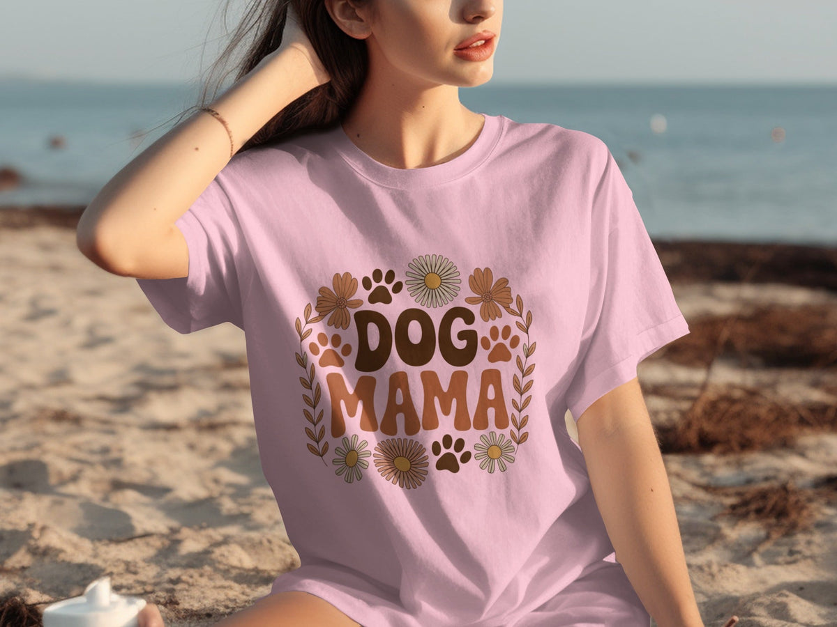Dog Mama Floral Design Great Gift Idea for Her T-Shirts
