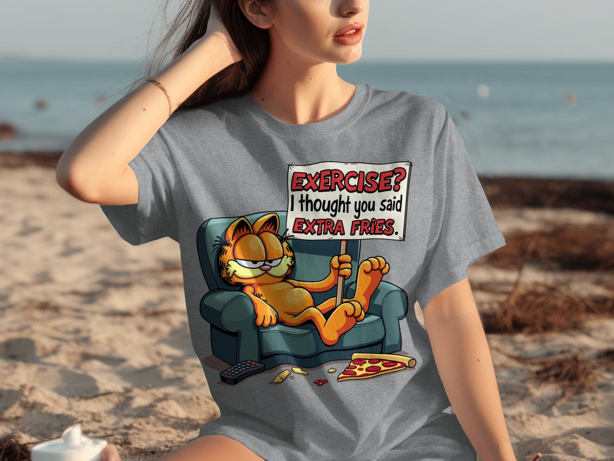 Garfield I Thought You Said Extra Fries Funny Cartoon T-Shirts