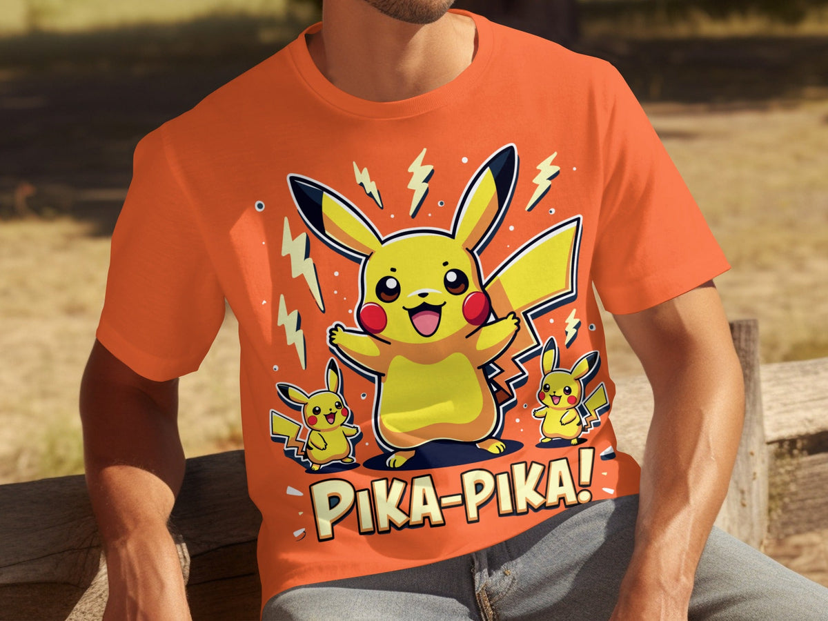 Pika Pika Pikachu With Electrical Arcs Design T-Shirts