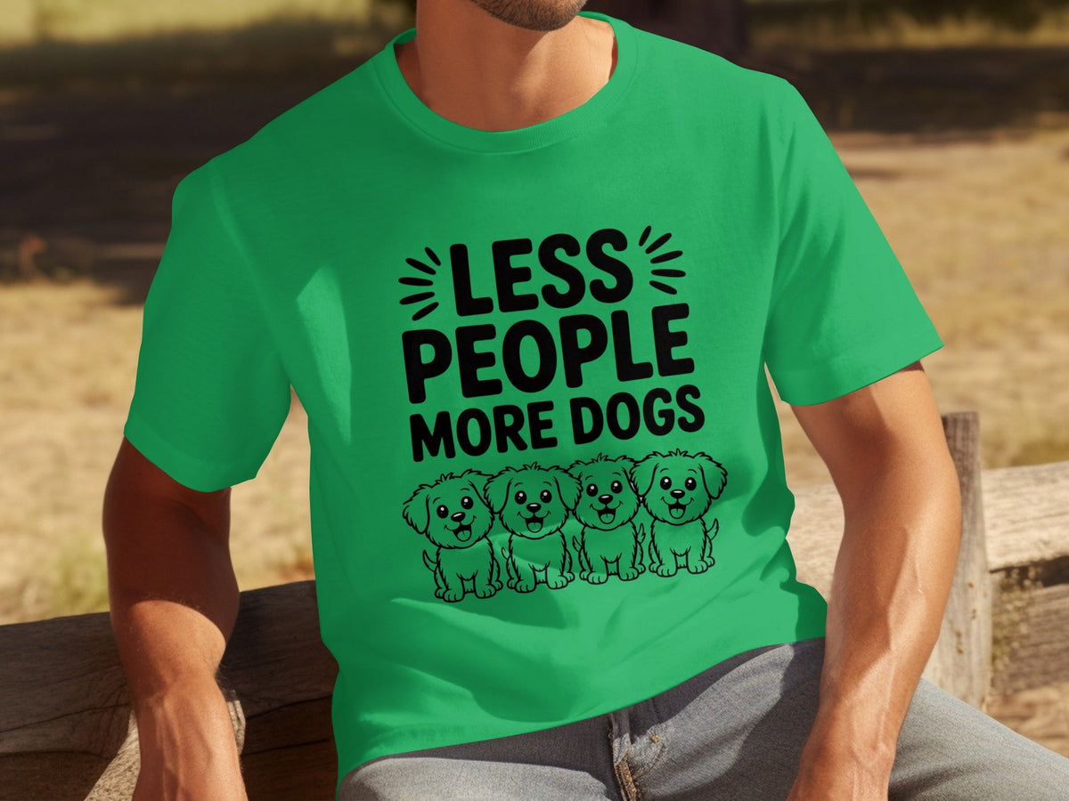 Less People More Dogs with Cute Dog Pets Art T-Shirts