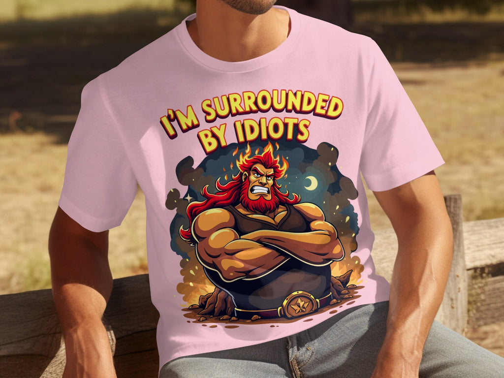 Surrounded By Idiots Cartoon Angry Zeus Design T-Shirts product image 27