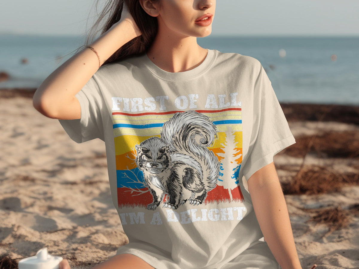First of All Im A Delight Angry Skunk Vintage Style T-Shirts product image 17