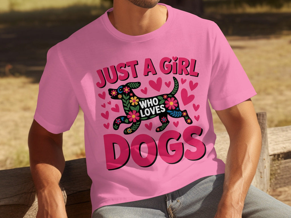 Just A Girl Who Loves Dogs With Floral Dog T-Shirts product image 18