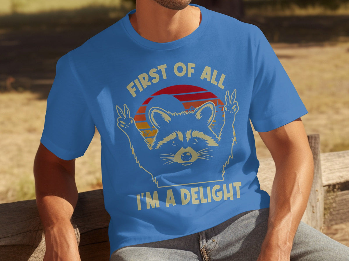 First Of All Im A Delight Vintage Raccoon Art T-Shirts product image 2