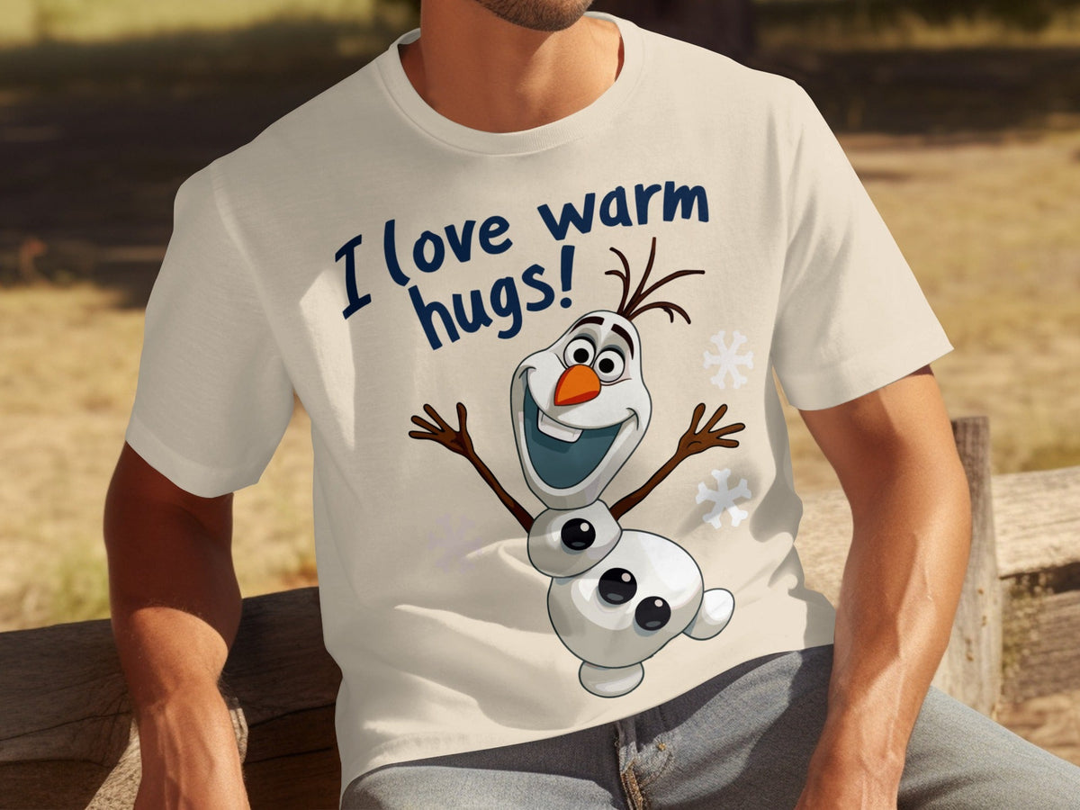 I Love Warm Hugs! Olaf the Snowman Cartoon T-Shirts
