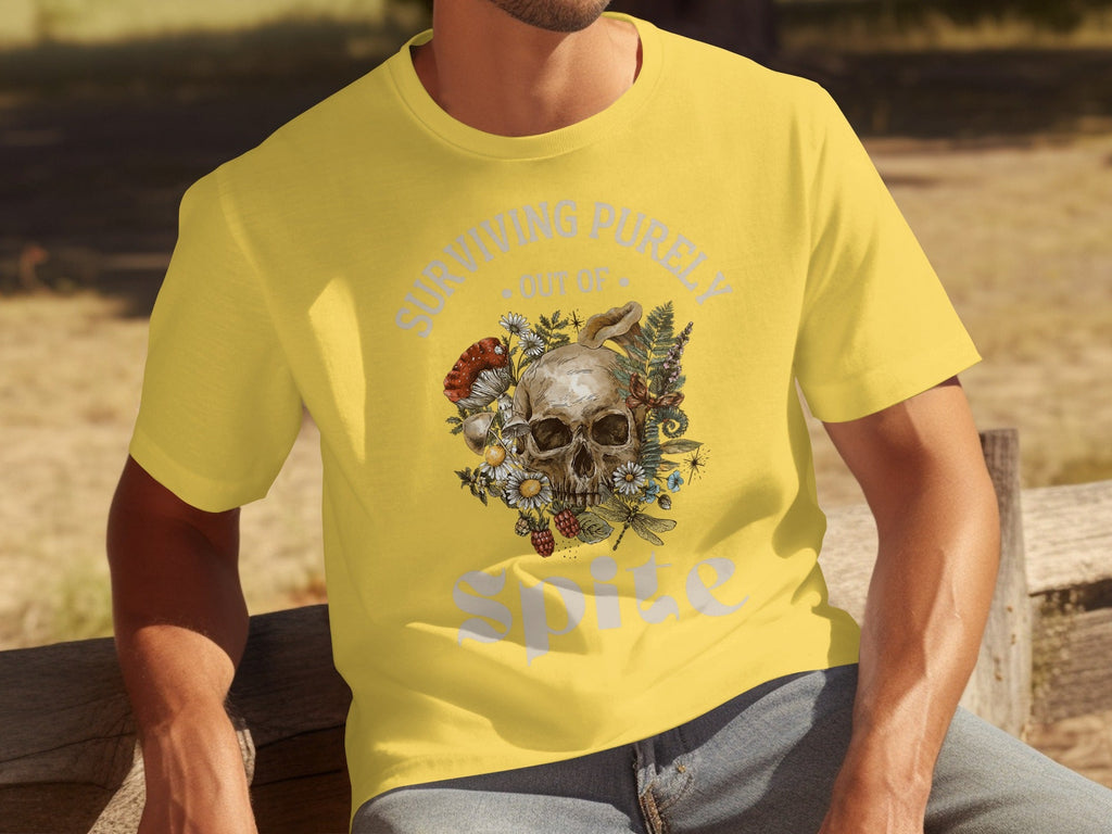 Surviving Purely Out of Spite Floral Skull T-Shirts product image 6