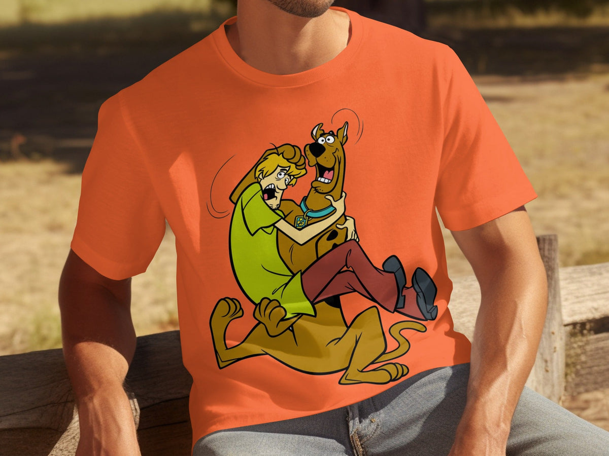 Shaggy Riding Scooby Doo Scared Cartoon Character T-Shirts
