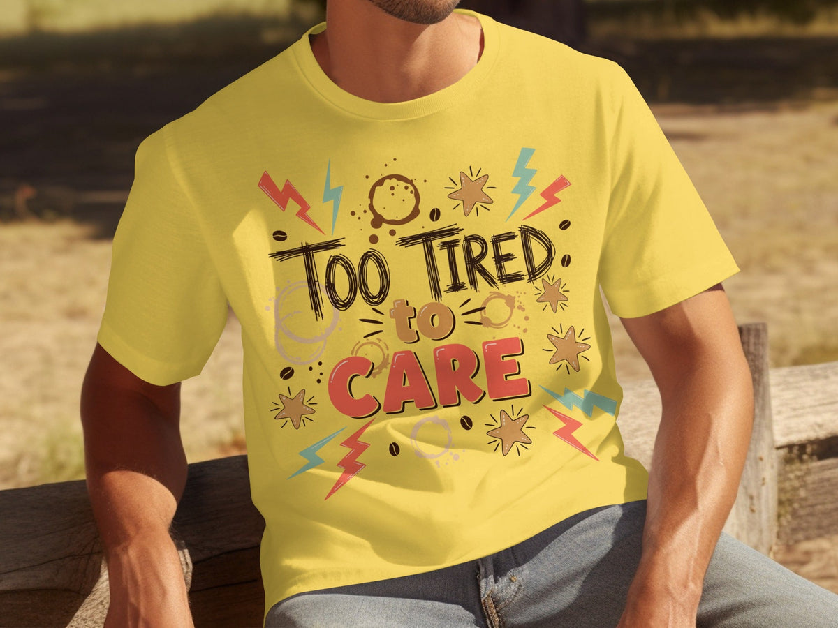 Too Tired to Care With Coffee Elements Design T-Shirts product image 21