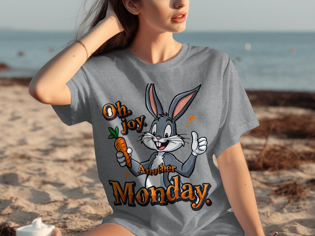 Oh Joy Another Monday Funny Bunny Graphic Design T-Shirts product image 1
