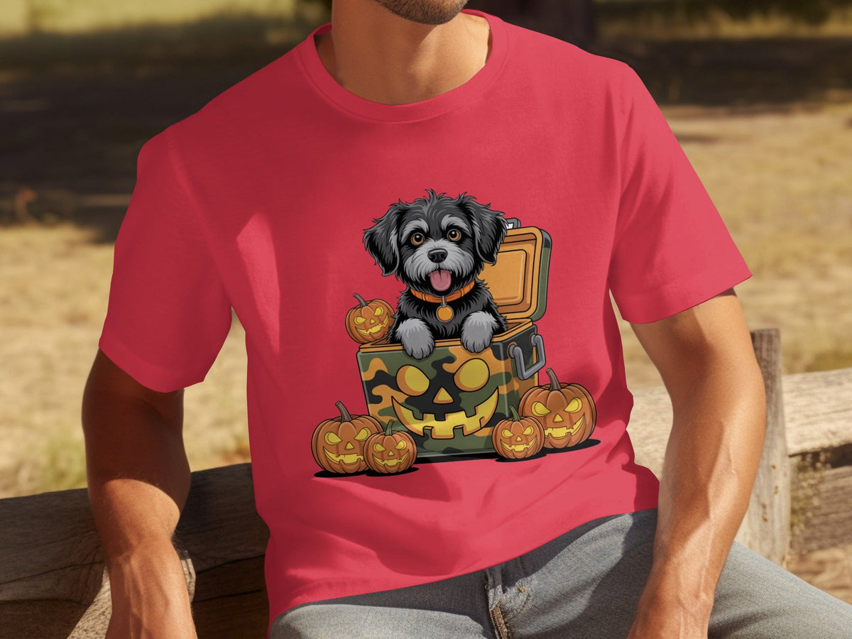 Cute Dog In a Pumpkin Container Halloween Season T-Shirts