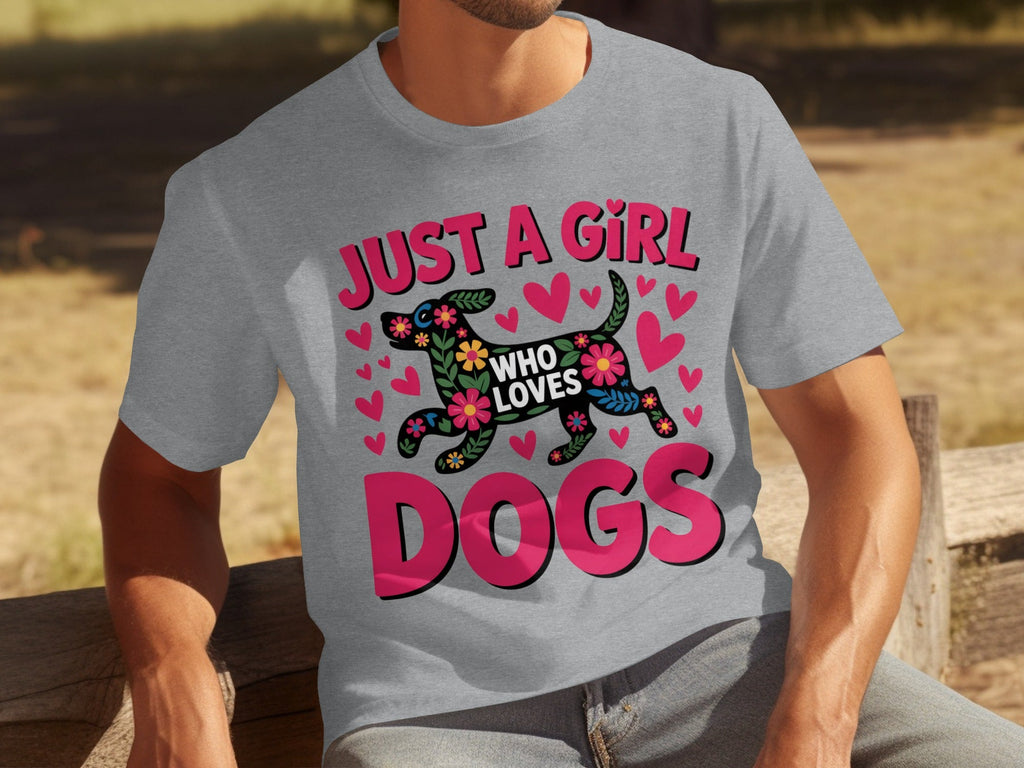 Just A Girl Who Loves Dogs With Floral Dog T-Shirts product image 30
