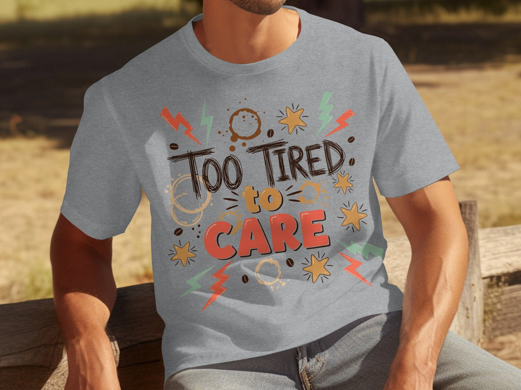 Too Tired to Care With Coffee Elements Design T-Shirts product image 30