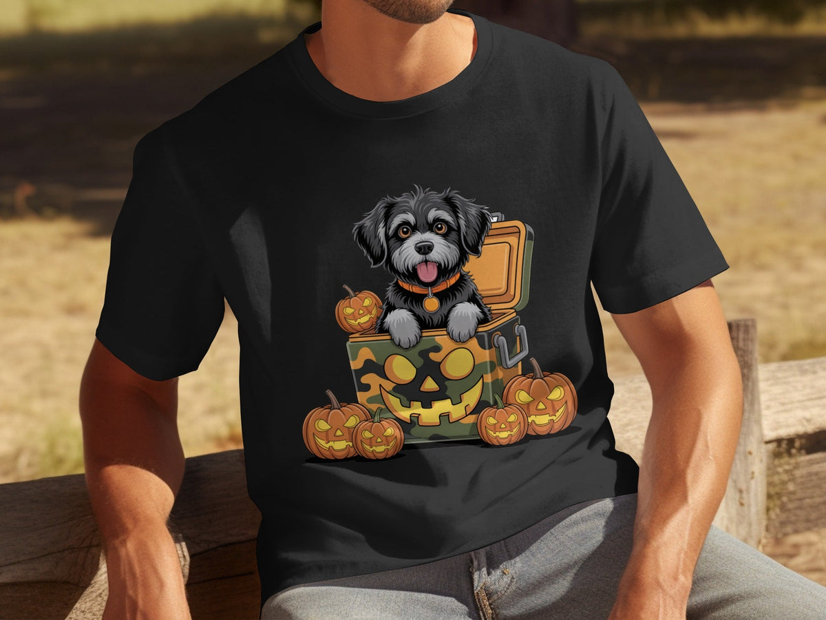 Cute Dog In a Pumpkin Container Halloween Season T-Shirts