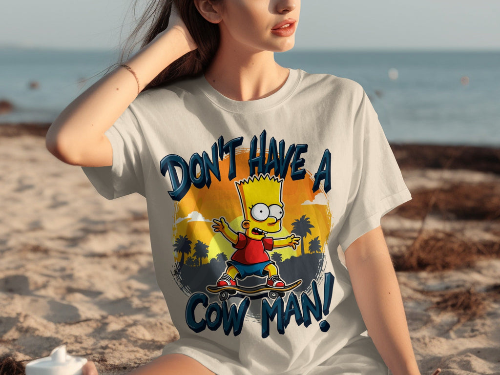 Bart Simpson Don't Have A Cow Man Skateboarding T-Shirts product image 7