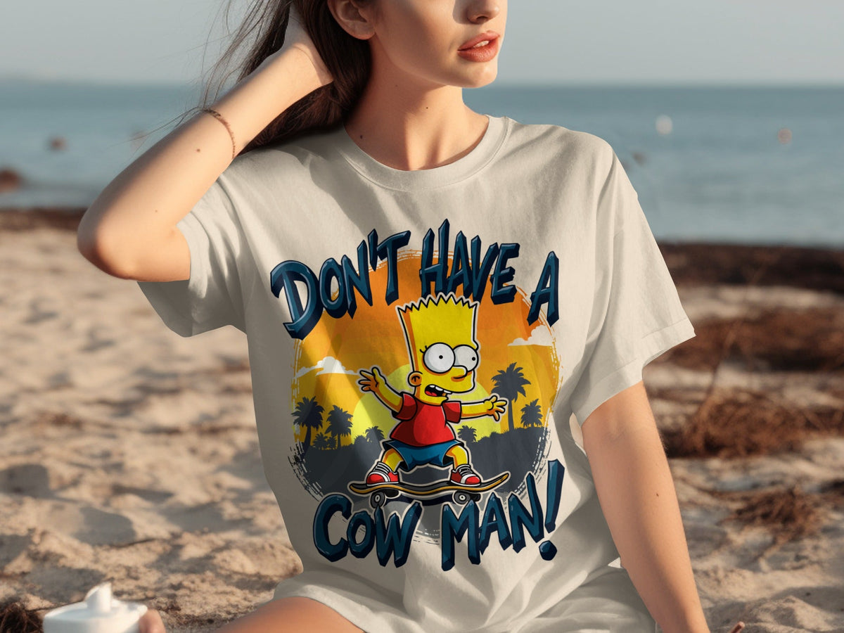 Bart Simpson Don't Have A Cow Man Skateboarding T-Shirts product image 7