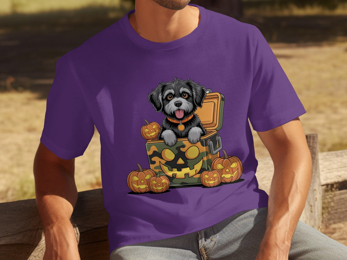 Cute Dog In a Pumpkin Container Halloween Season T-Shirts