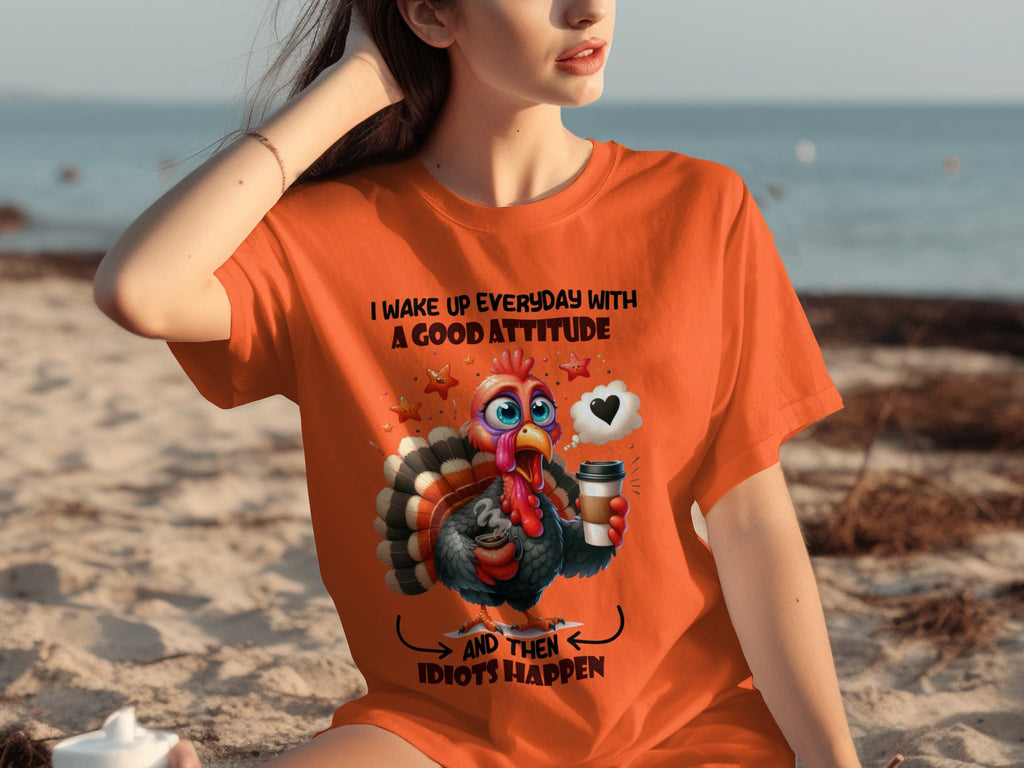 Good Attitude Turkey Humor Graphic Trendy Design T-Shirts