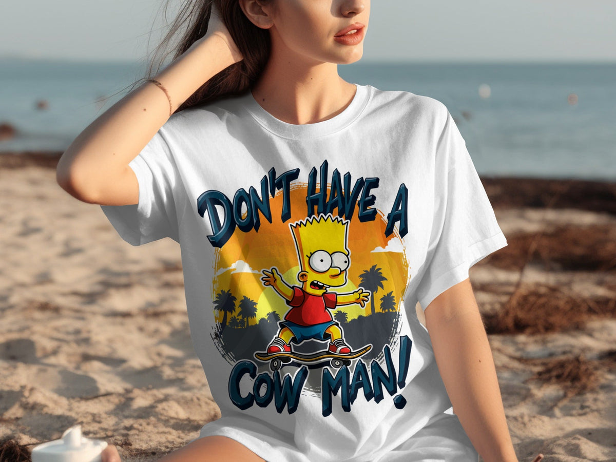 Bart Simpson Don't Have A Cow Man Skateboarding T-Shirts product image 14