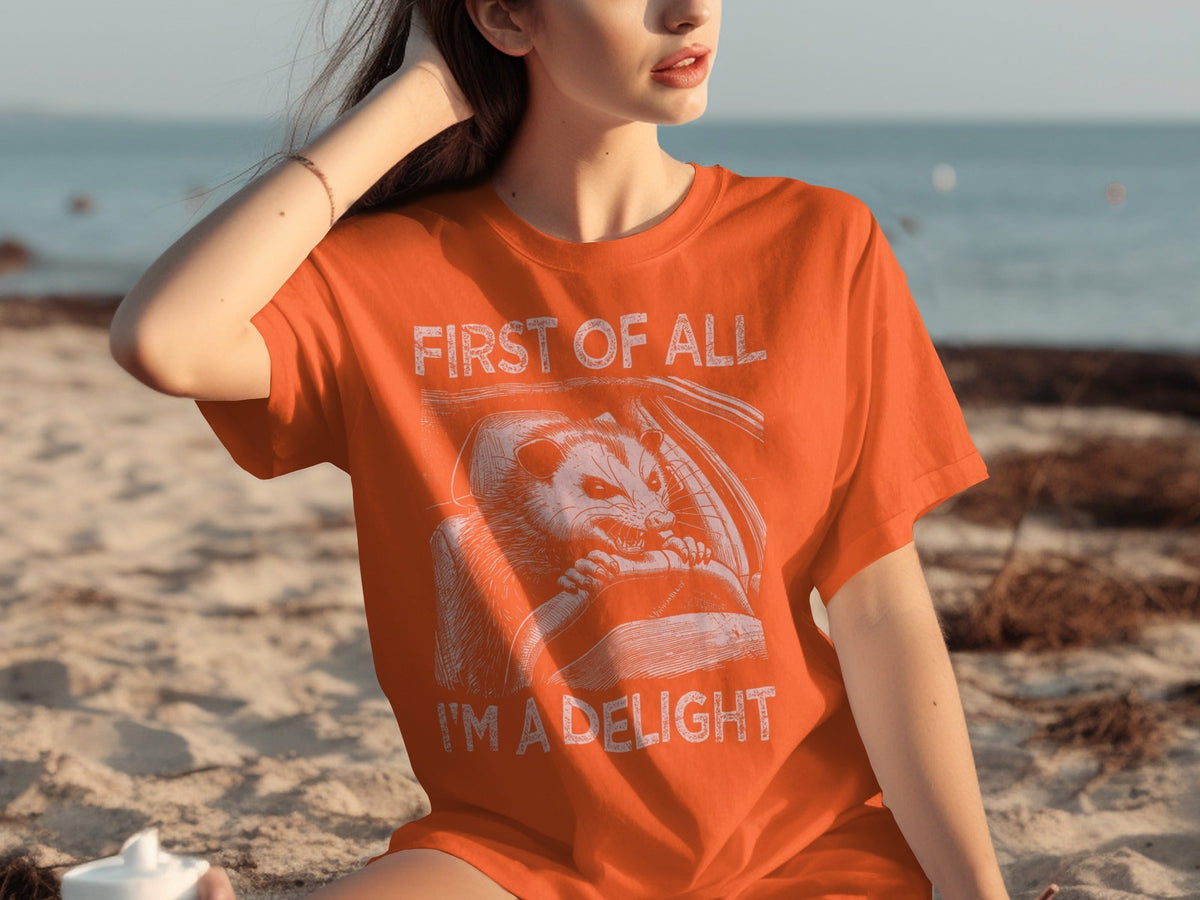 Funny Driving Raccoon First Of All I Am A Delight T-Shirts product image 20