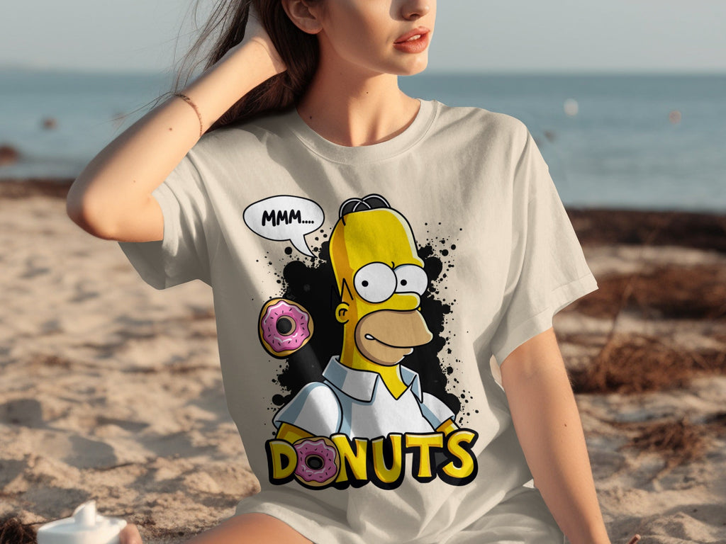 Homer Simpson MMM Donuts Design for Cartoon Lovers T-Shirts