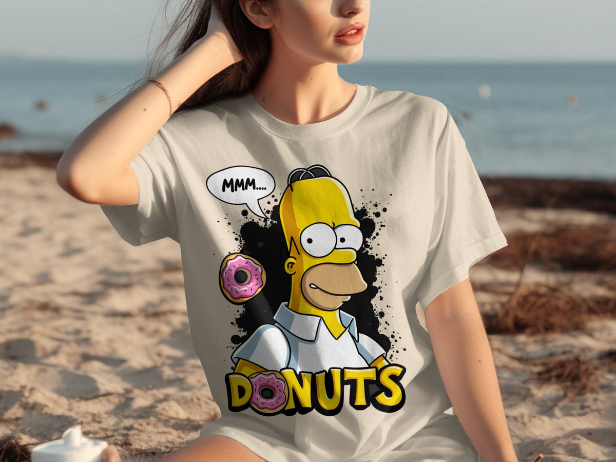Homer Simpson MMM Donuts Design for Cartoon Lovers T-Shirts
