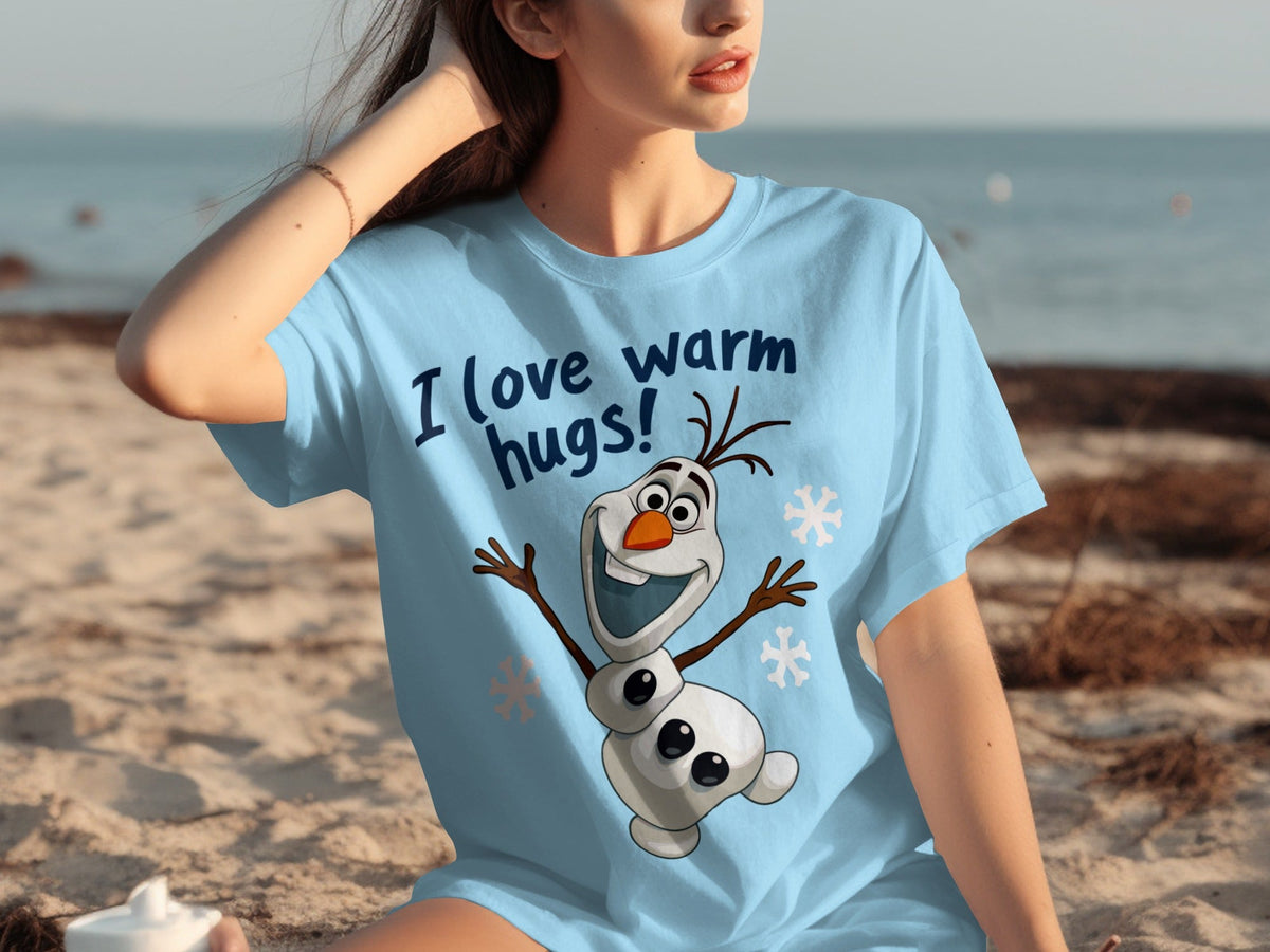 I Love Warm Hugs! Olaf the Snowman Cartoon T-Shirts