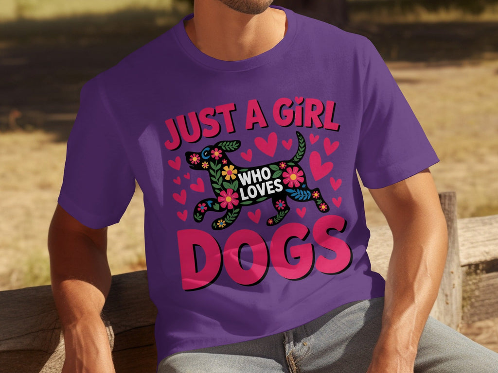 Just A Girl Who Loves Dogs With Floral Dog T-Shirts product image 25