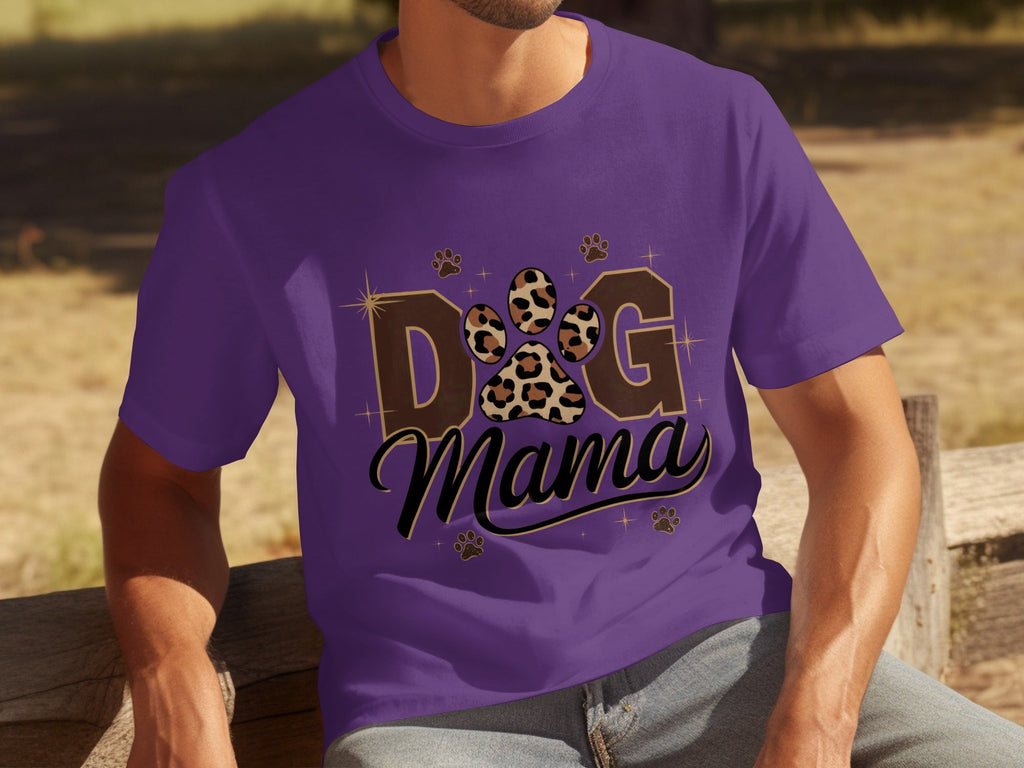 Cute Leopard Paw Print Dog Mama Graphic Design T-Shirts