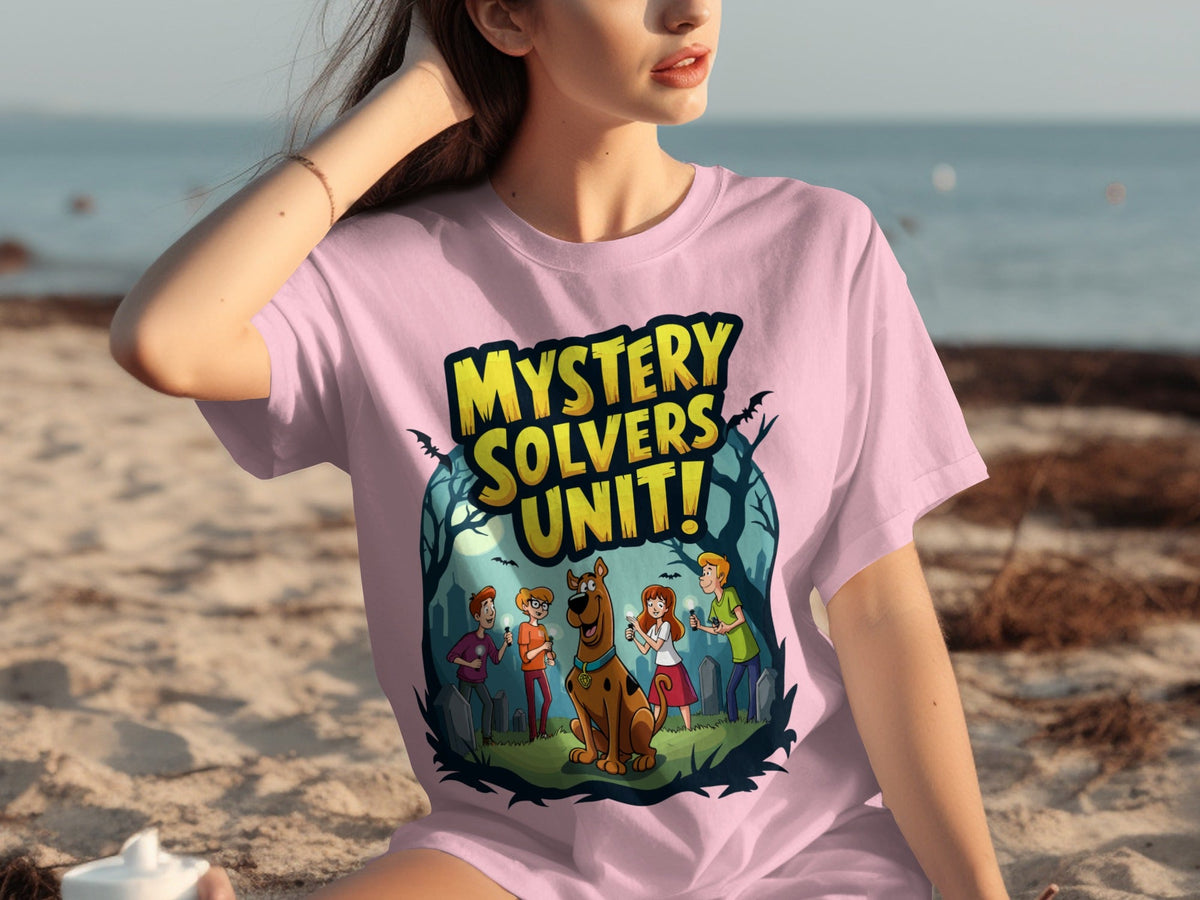 Mystery Solvers Unit In The Graveyard Cartoon T-Shirts
