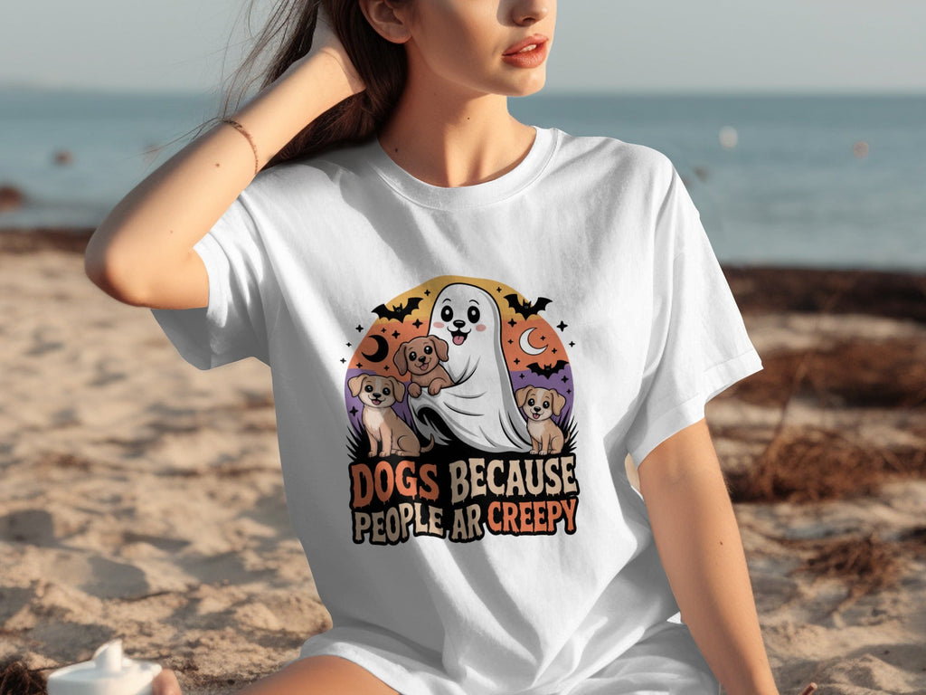 Dogs Because People Are Creepy Halloween Ghostly T-Shirts
