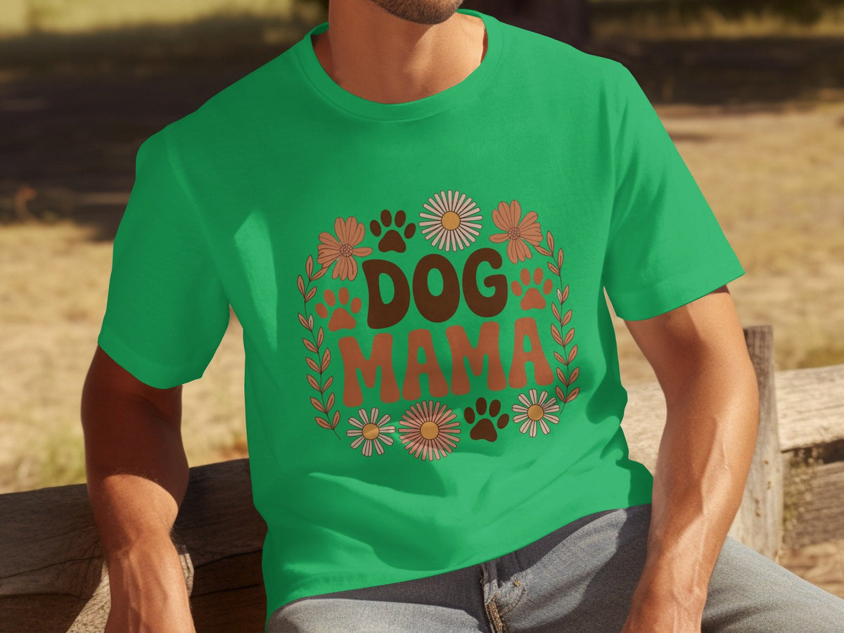 Dog Mama Floral Design Great Gift Idea for Her T-Shirts