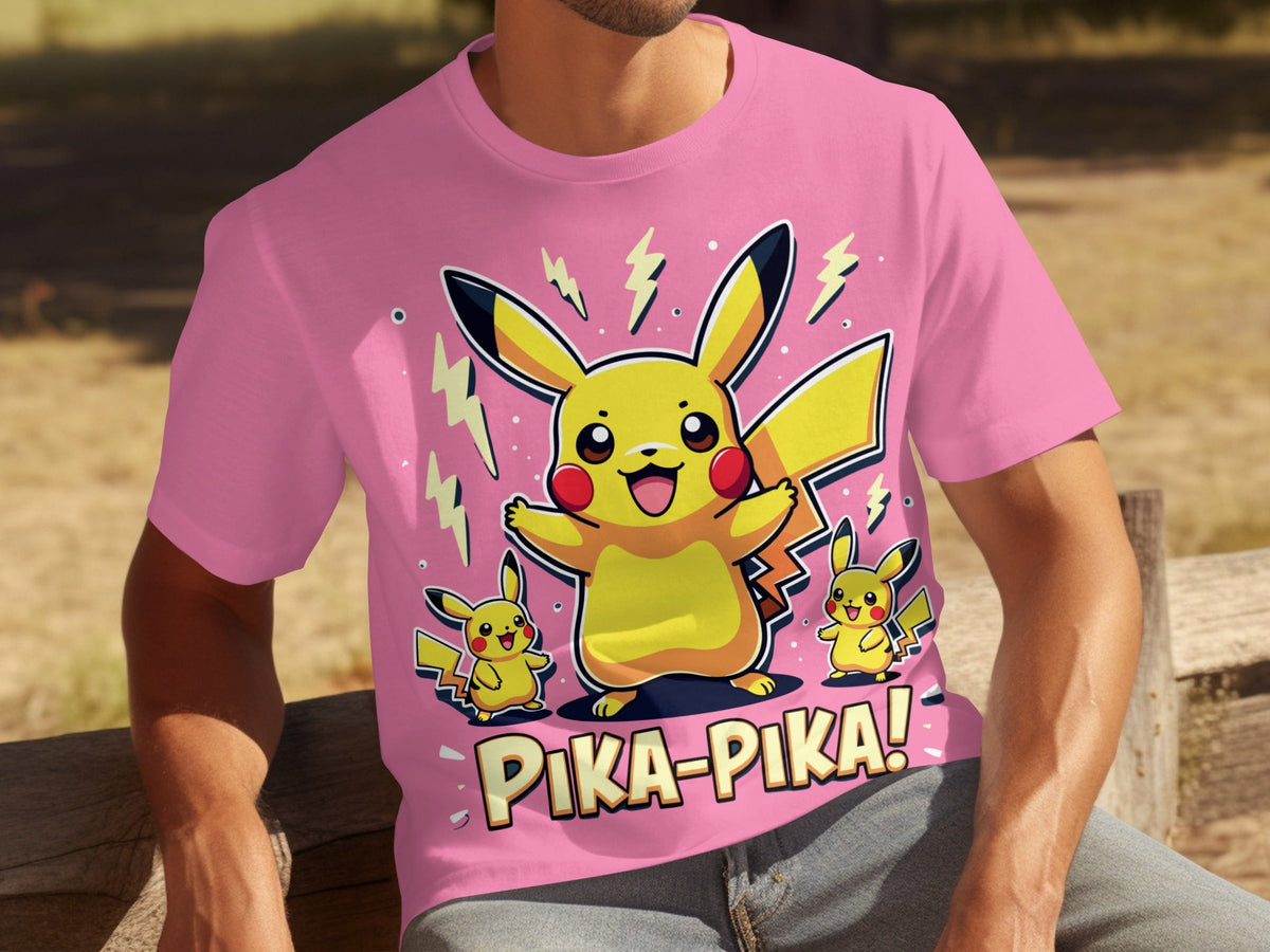 Pika Pika Pikachu With Electrical Arcs Design T-Shirts